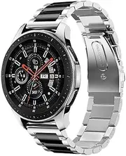 [iiteeology] Compatible for Samsung Galaxy Watch Bands 46mm XL, Stainless Steel Band for Samsung Galaxy Watch SM-800 Smart Watch - Silver/Black XL