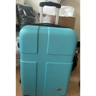 （葳爾登）Just Beetle輕硬殼旅行箱防水360度行李箱摔不破登機箱十字紋24吋土耳其藍色