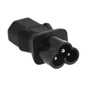 IEC 320 C13 Female to C6 Male AC Power Adapter Converter - Cloverleaf Plug Black