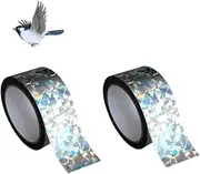 2 Rolls Bird Repellent Scare Tape, 4.8CM * 50 M Bird Repellent Scare Ribbon Tape,Double Sided Holographic Flash Deterrent to Birds,Crows, Pigeons,Woodpecker, and More