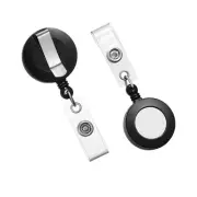 Staples Badge Reels 30" Retractable Cord Length Vinyl/Metal Black 50/Carton