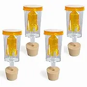 Craft A Brew - The Hex & Carboy Rubber Stopper Bundle - 3 Piece Airlock & Stopper - For Home Brew Fermentation - For Beer, Wine, Hard Cider, Mead Making, Pickling & More - 4 Hex Airlocks & 4 Stoppers