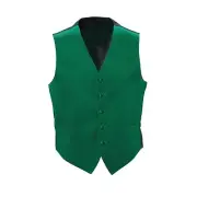 New Mens Emerald Green Satin Tuxedo Vest Bow Tie Real Pockets USA Best Quality
