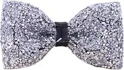 [Generic] Black Rhinestone Bow Ties Glitter Bow Tie Mens Pre-tied Ties with Adjustable Strap Buckle for Wedding Party Banquet Christmas Fancy Dress Stage Show