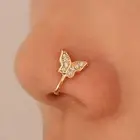 Rhinestone Clip On Nose Hoop Ring Zircon Non Pierced Ear Clip Cuff Daily
