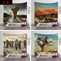 在飛比找樂天市場購物網優惠-非洲大象掛布ins泰國大象掛毯墻布背景裝飾壁掛圖騰掛布沙發桌