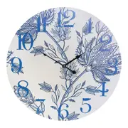 French Blue MDF 58cm Wall Clock Round Analogue Hanging Home/Office Room Decor