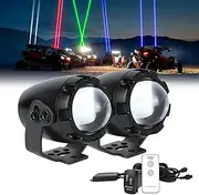 Laser Led Whip Lights RGBW Color, Remote & Rocker Switch Control Whipless Antenna Whip Pod Light Kit for UTV ATV Dune Buggy Can Am SXS Polaris RZR Truck Boat, 2PC Pack