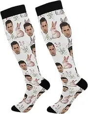 [Caihoyu] Custom Face Women'S Compression Socks Compression Sock 15-20 mmHg for Nurses, Pregnancy, Flying, Running,Travel