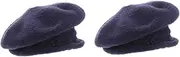 [BESTYASH] 2pcs Classic French Berets Stylish Wide Brim Beanie for Men and Ladies Comfortable Knit Cap