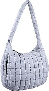 [Acmplla] Quilted Puffer Tote Bag Large Crossbody Shoulder Bag Nylon Hobo Puffy Bubble Bag with Adjustable Shoulder Strap