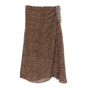 [Dries Van Noten] Dries Van Noten Crystal-embellished Spotted Skirt 38 FR BROWN