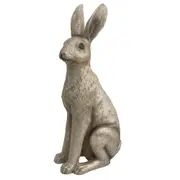 LVD Polyresin Sculpture Sitting Hare Figure Home/Office Decor Champagne Lrg