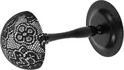 BESTYASH Lace Pattern Wig Stand Adjustable Height Non Slip Holder for Wigs and Hats for Hair Drying Display Storage Stylish Black Vase Design for Multiple Hat Organization
