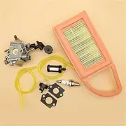 Carburetor Carb Air Filter Fuel Hose Primer Bulb Tune Up Kit, for, BR550 BR600 BR500 Backpack Blower, for Zama, C1Q-S183 Mower Carburetor Parts