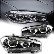 Car Styling Head Lamp Compatible With BMW X5 F15 Headlights 2014-2018 X6 Angel Eye Headlight LED DRL Signal Lamp Automotive Accessories