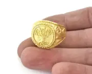 Tree Ring Raw Brass (9US - 12US inner size Adjustable ) 1009