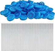 EUDAX 30mmx8mm Plastic Roll 2mm Dia Shaft Toys Wheel and 2mmx100mm STEM Shaft Round Rod Axles for DIY Toy RC Car Truck Boat Helicopter Model Part (Blue, 100pcs)