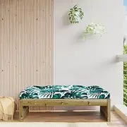 120x80 cm Wooden Garden Footstool with Cushion, Impregnated Pinewood Outdoor Furniture, Patio Ottoman, Modular Lounge Set for Backyard, Deck, Porch, or Balcony