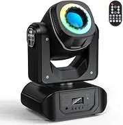 Mini Moving Head DJ Light, RGB LED Stage Light with DMX512 & Remote Control, 540° Pan & 270° Tilt, Beam & GOBO Effects for Party, Bar, Wedding, KTV, Club 80W