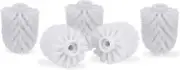 Toilet Brush Head Set Of 5, Bulk Toilet Brushes 9.5 Mm Wire, Replacement Brush Head Diameter 7 X 9 Cm, White