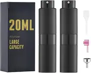owlyee Perfume Travel Refillable Atomizer Bottle: Cologne Spray Mini for Refill - Empty Fragrance Sprayer for Men - Large Size 20ML - Black 2PCS