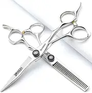 Japan 440 Steel Scissors Professional Hairdressing Scissors for Barber Thinning Hair Shears 5.5/6/6.5 Inch (5.5 Inches, Pack of 2)