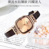 在飛比找蝦皮購物優惠-GOGOEY新款時尚韓版女士手錶  小方糖塊形復古生活防水咖