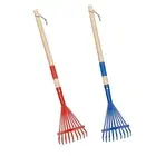 2 Pieces Leaf Rake Heavy Duty Ergonomic Leaves Rakes Garden Rake Raking Grass