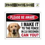 Labrador Dog sign printed directly onto Gloss White Aluminium