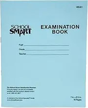 School Smart Examination Blue Books, 7 x 8-1/2 Inches, 16 Pages, Pack of 50