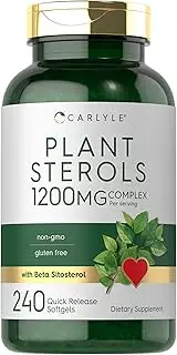 Plant Sterols 1200 mg | 240 Ultra Potent Capsules | Non-GMO and Gluten Free Supplement | with Beta Sitosterol | by Carlyle