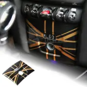 Center Cigarette Lighter Panel Cover Black Golden Union Jack for Mini Cooper F60