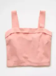 American Eagle Outfitters Cropped Linen-Blend Tank Top Peach Size XXL NWT! Boho