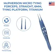 McPherson, Micro-tying forceps, straight, 6 mm tying platform, overall length 11