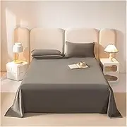 Fleece Flat Sheet Twin Queen Size Women Men Velvety Soft Fleece Top Sheet Warm Polyester Flannel Flat Sheet Twin Queen Size(Dark Gray,160x230cm)