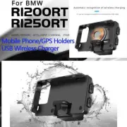 Motorcycle Mobile Phone GPS Holders Wireless USB Charger For BMW R1200RT R1250RT