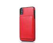 P07 Red Magnetic Wallet Crazy Horse Print Smartphone Case for IPhone14 max 6.7 inch