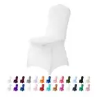 Chair Cover, 12PCS, Durable, Removable, Spandex & Polyester, Solid, White, Fu...