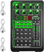Gyorwst Live Sound Card Live Recording Sound Card Bluetooth Microphone Mixer Voice Changer Outdoor Live Streaming Mixer