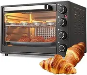 40L Commercial Pizza Oven, 1500W Electric Mini Oven with 90-230 °C Adjustable Temperature & 60 Min Timer, Multipurpose Toaster Bake Broiler for Restaurant Home Kitchen Baked