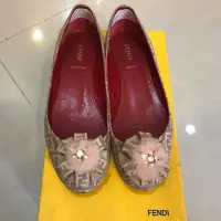 在飛比找蝦皮購物優惠-真品Fendi Logo超美娃娃鞋平底鞋