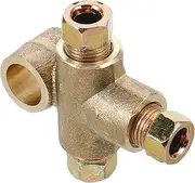 Brake Line Tee Fitting Replacement Brass M10 Thread Line Tee Connector for Industrial Use