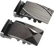 [Bluecell World] Bluecell 2pcs Alloy Solid Buckle Automatic Ratchet Leather Belt 35MM Buckle for Men