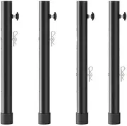 ATDORO 4pcs Metal Folding Table Leg Extenders ， Extenders Heavy Duty Steel Folding Table Leg Risers with Fixing Bolts ， Adjustable Table Height Extenders for Folding Tables Straight and Bent Legs