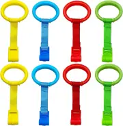 8PCS 4 Colors Baby Playpen Pull up Rings- Baby Crib Pull up Rings- Baby Walking