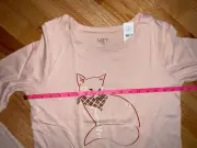 NWT Ann Taylor Loft Peach Pink Women’s Top T-Shirt Fox Graphics Sz Small NICE !