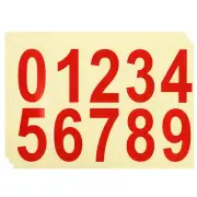 3Pcs Reflective Mailbox Number Sticker 4 Inch Strong Self Adhesive, Red