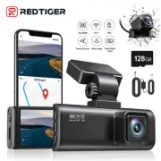REDTIGER Front and Rear 4K Dash Cam Dual Dash Camera Built-in WiFi GPS for Cars