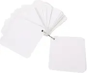 Angoily 1 Set Blank Index Cards with Metal Binder Rings Pre Hole Punched Study Notecards for Vocabulary Note Taking DIY Projects Flash Cards